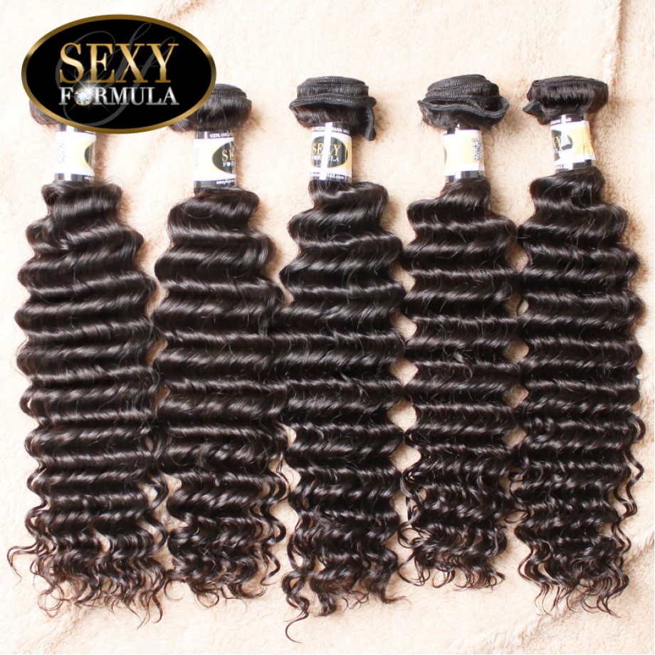 Virgin Human Hair 1/3/4pcs Bundles Deep Wave Curly Hair