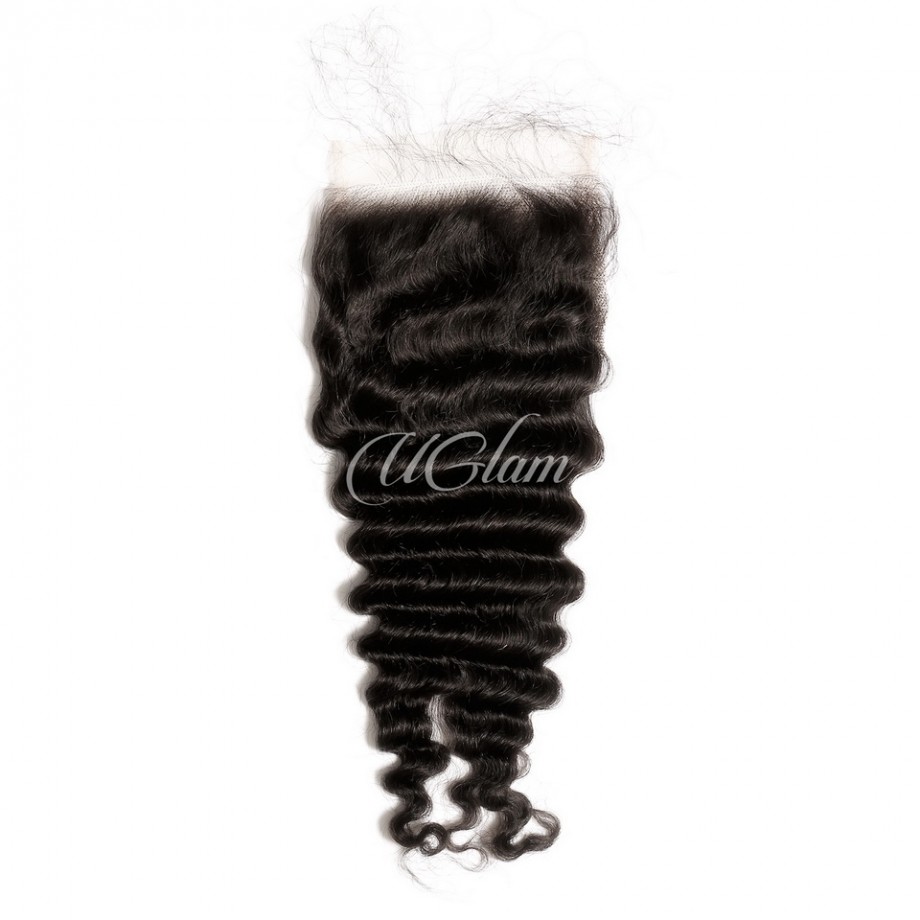 4x4 5x5 6x6 7x7 Transparent Lace Closure Deep Wave Curly Humanhair