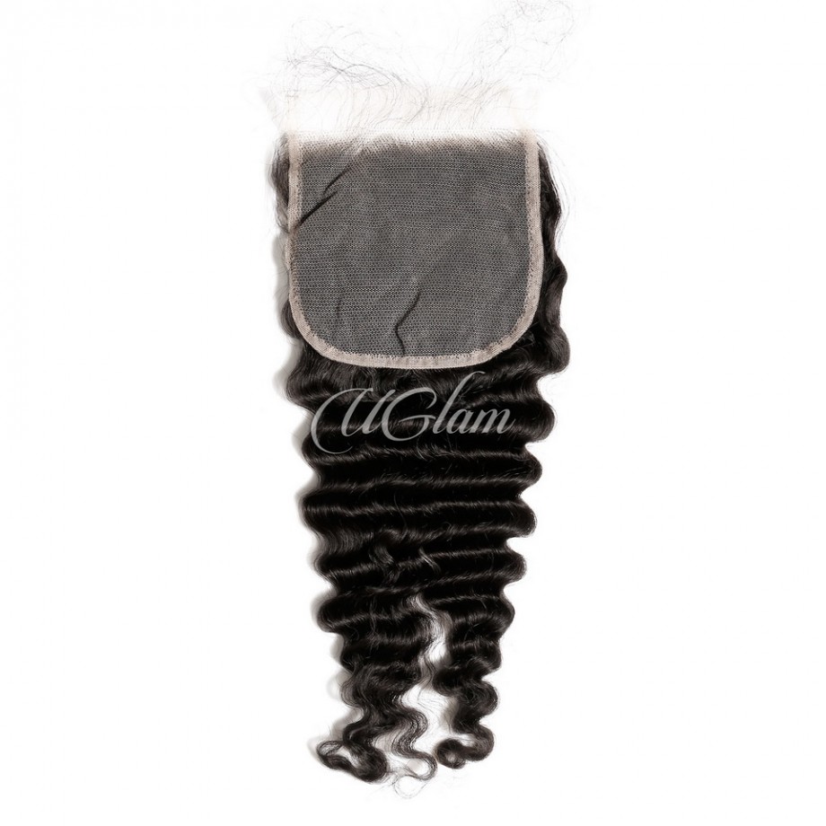 4x4 5x5 6x6 7x7 Transparent Lace Closure Deep Wave Curly Humanhair