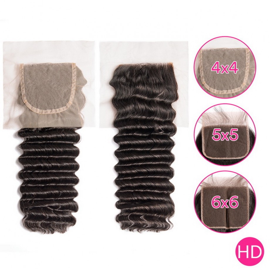 HD Lace Closure Deep Wave Curly Humanhair