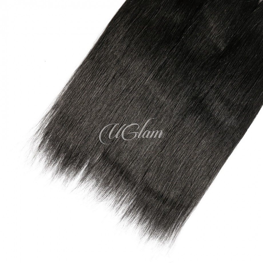 Uglam 3/4pcs Black Bundles Straight Hair Bundles Color#1