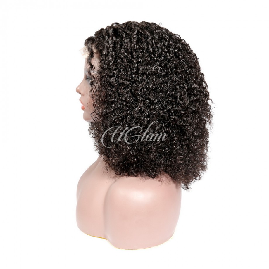 Double Drawn Pissy Curly 4x4 Lace Closure Wig 250%