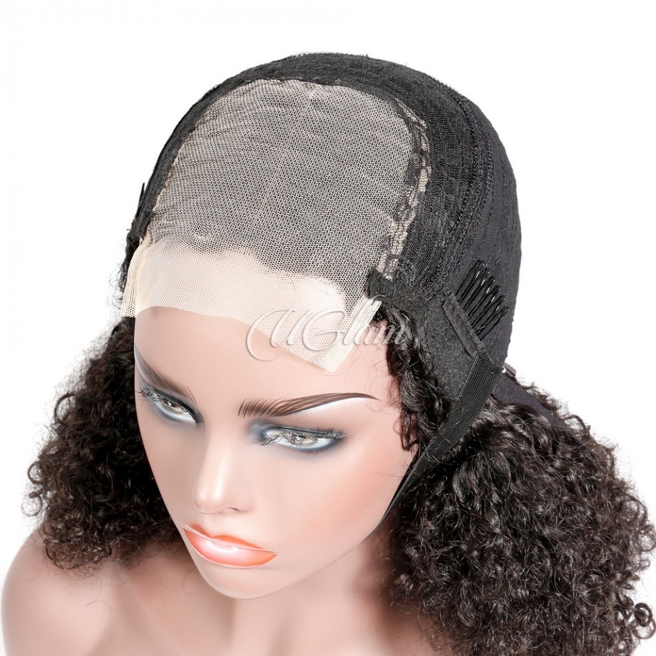 Double Drawn Pissy Curly 4x4 Lace Closure Wig 250%