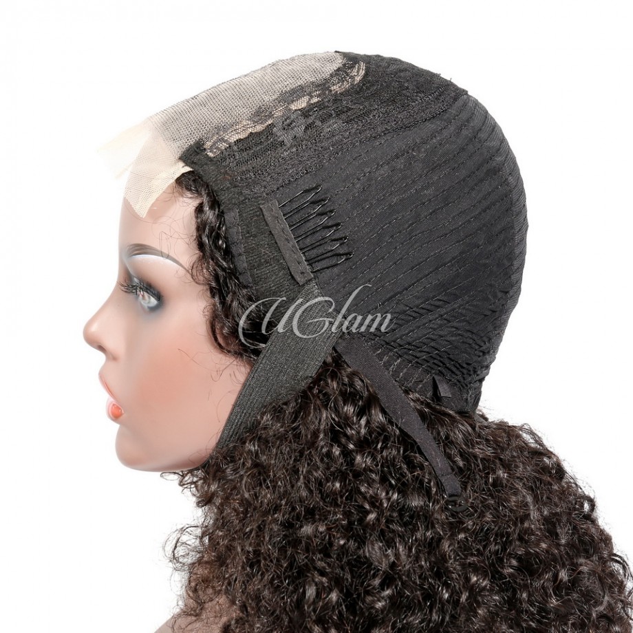 Double Drawn Pissy Curly 4x4 Lace Closure Wig 250%