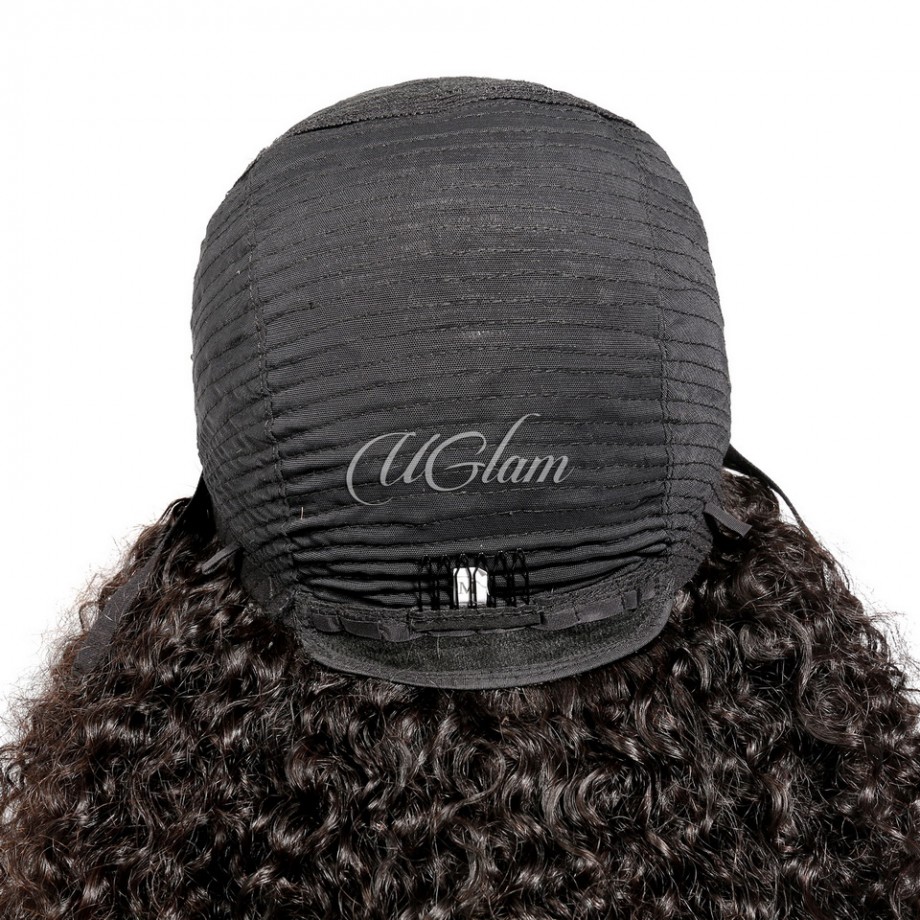Double Drawn Pissy Curly 4x4 Lace Closure Wig 250%