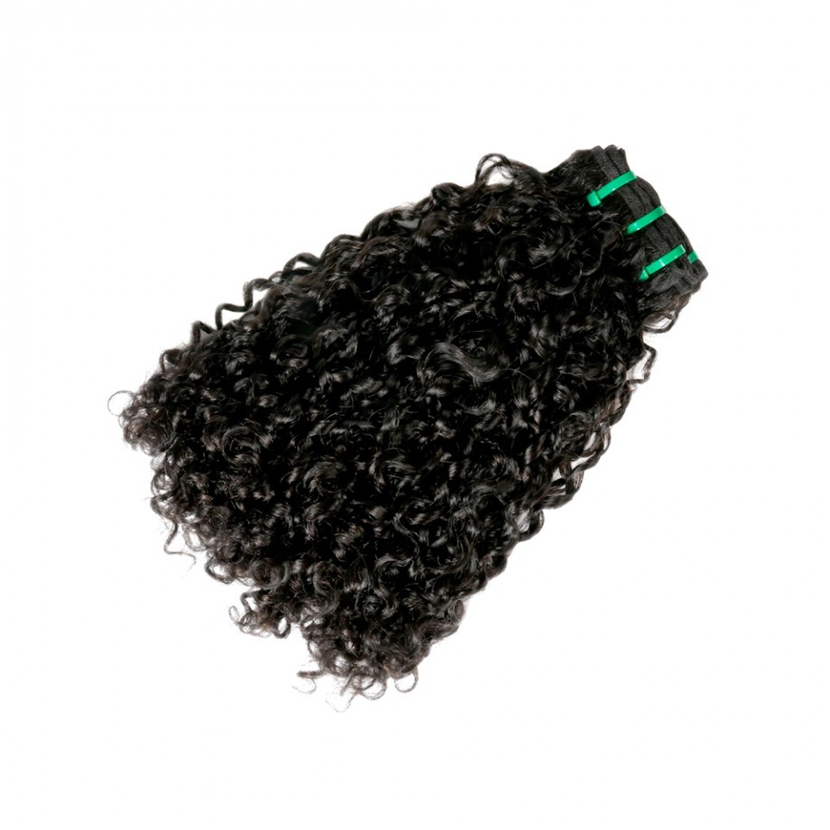 Uglam 3/4pcs Double Drawn Bundles Pissy A Curly Virgin Human Hair