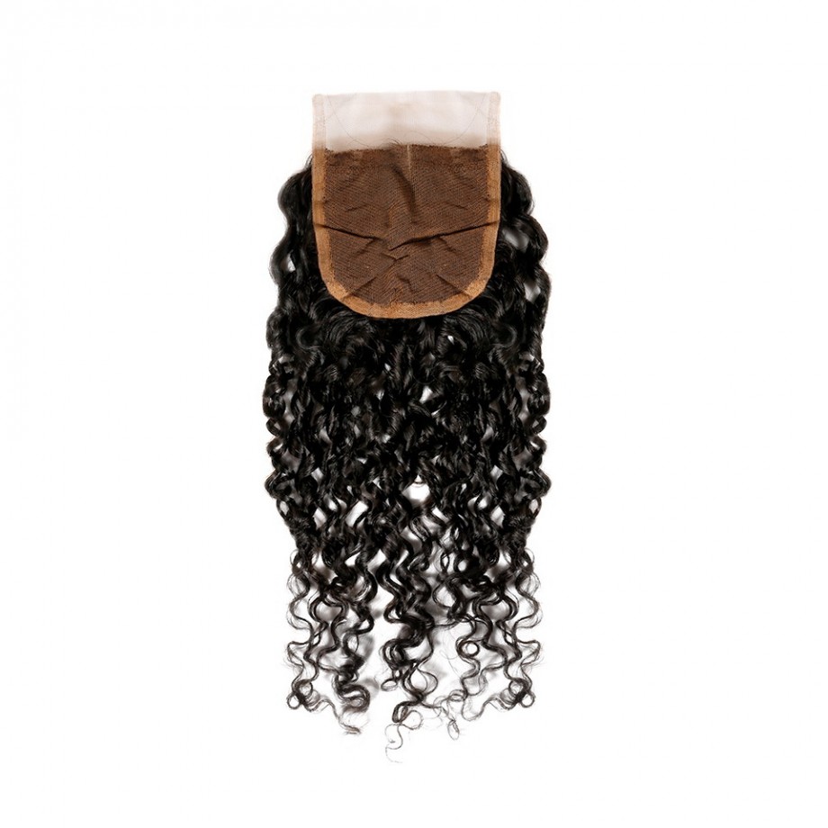 Uglam Double Drawn Bundles With 4X4 Lace Closure Pissy B Curly