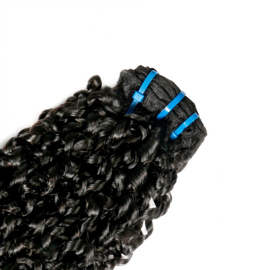 Uglam 3/4pcs Double Drawn Bundles Pissy B Curly Virgin Human Hair