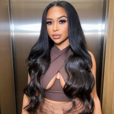 Uglam Transparent Lace Front Body Wave Wig 200% Density
