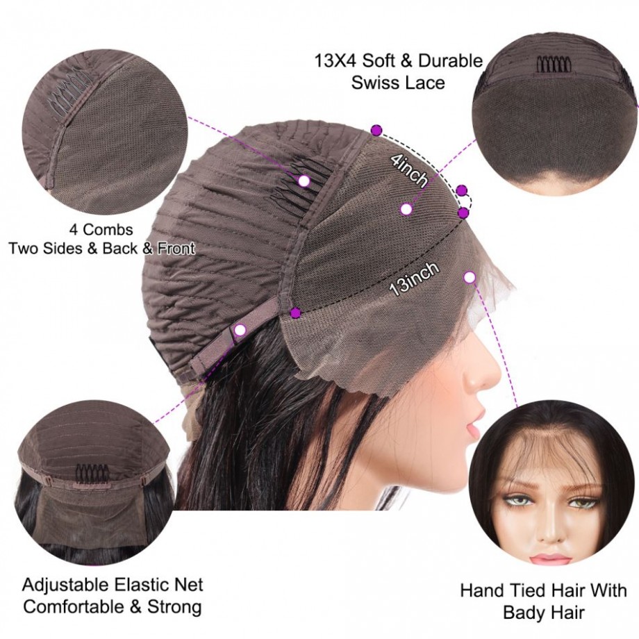 Uglam 13x6 Transparent Lace Front Deep Wave Wig 200% Density