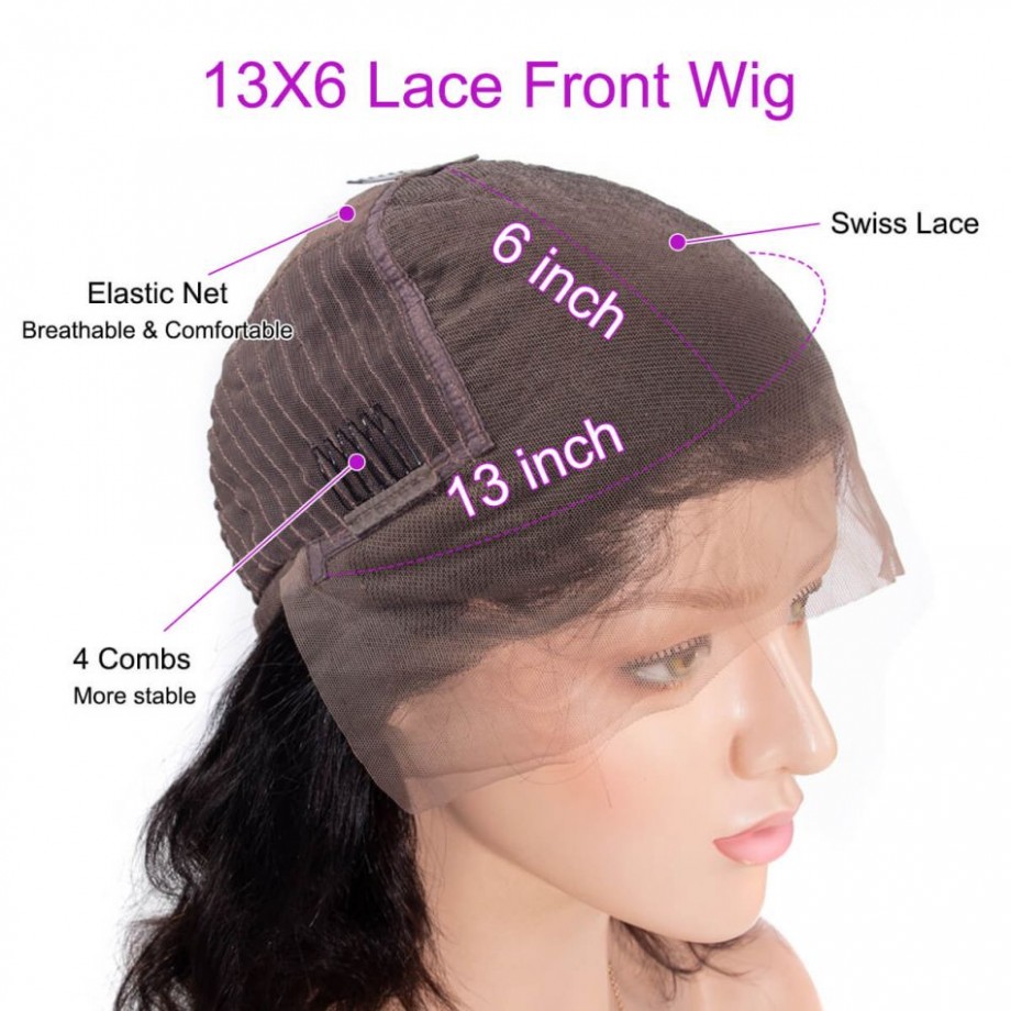 Uglam 13x6 Transparent Lace Front Deep Wave Wig 200% Density