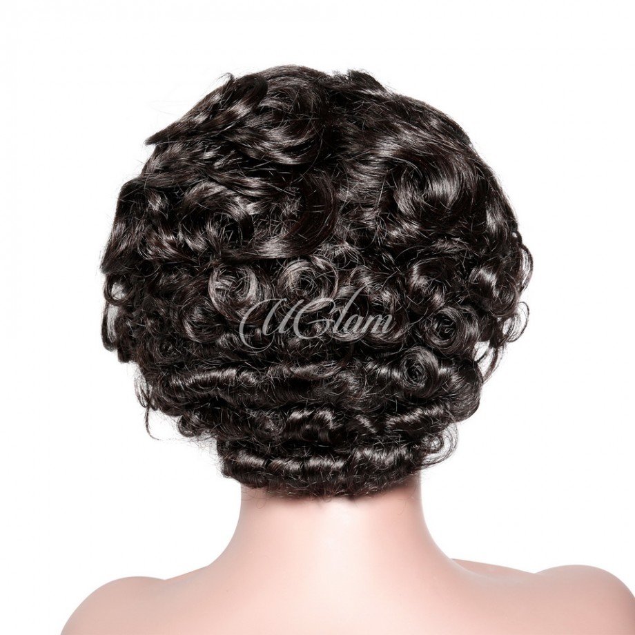 Uglam T Part Lace Front Wigs Pixie Cut Curly Hair