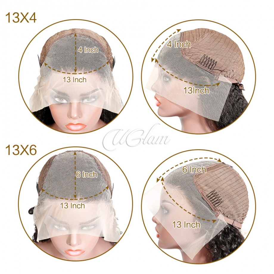 Uglam Transparent Lace Front  Wig Straight 200% Density