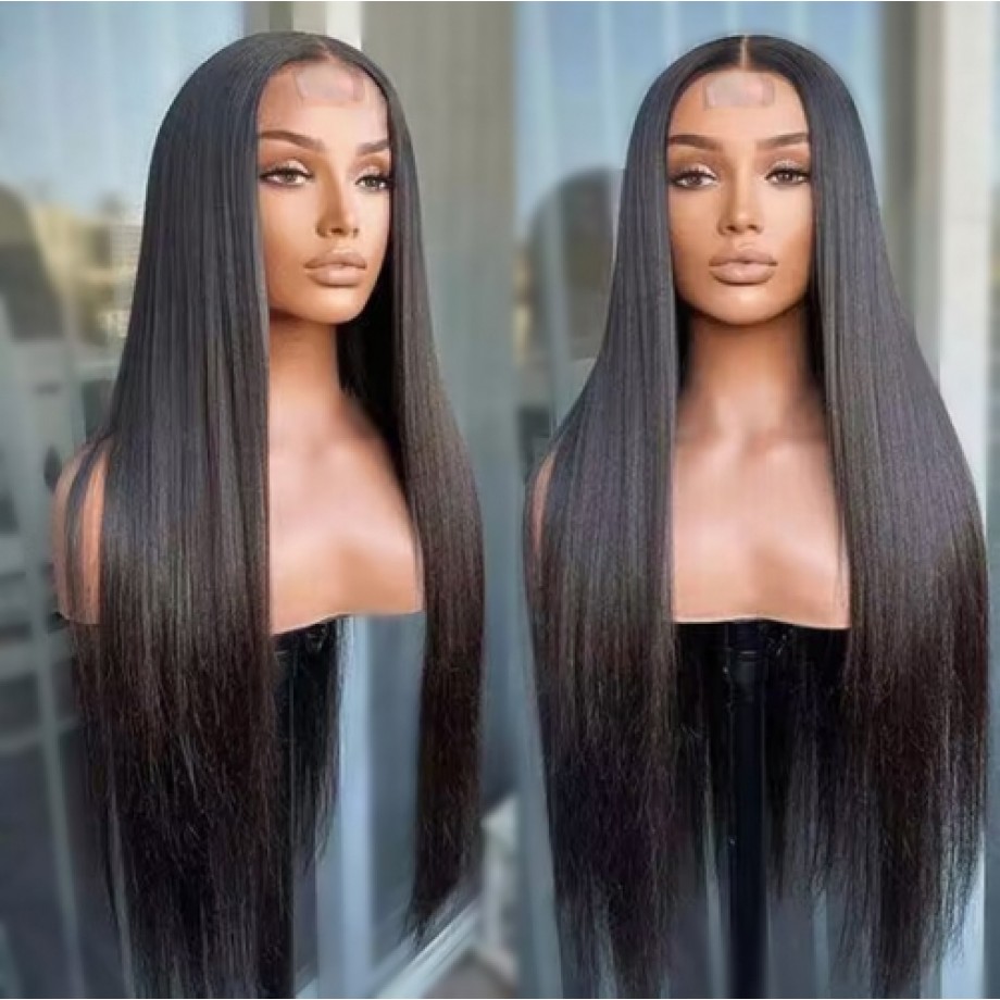 Uglam  2X6 Deep part Transparent lace Closure Straight Wig 200%