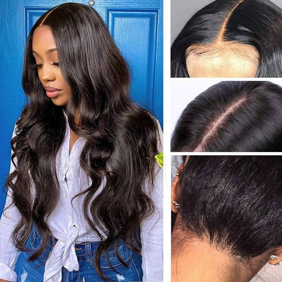 Uglam  2X6 Deep part Transparent lace Closure Straight Wig 200%