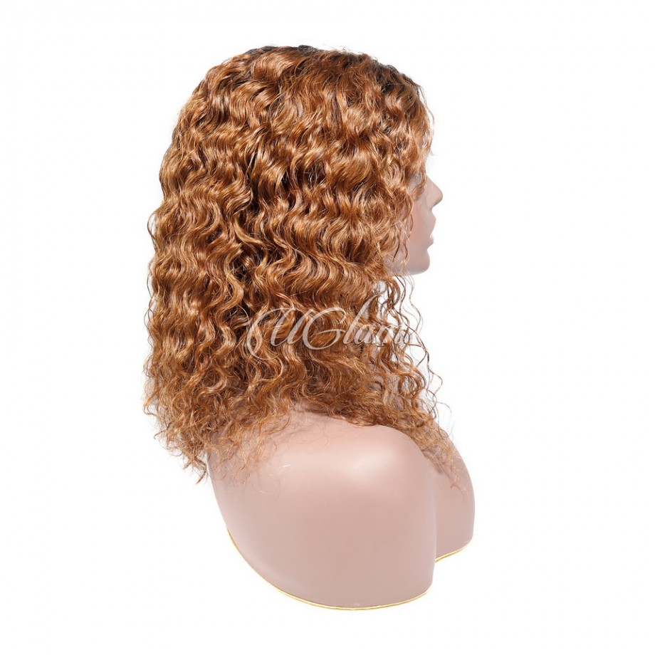 Uglam 1B/30 Bob T Part Lace Wigs Water Wave Hair