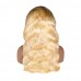 Uglam Color 1b/613 Ombre Transparent 13x4  Lace Frontal Wig Body Wave 