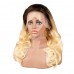 Uglam Color 1b/613 Ombre Transparent 13x4  Lace Frontal Wig Body Wave 