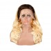 Uglam Color 1b/613 Ombre Transparent 13x4  Lace Frontal Wig Body Wave 