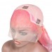 Uglam Color Pink Transparent 13x4  Lace Frontal Wig Body Wave 
