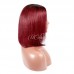 Uglam 13X4 Lace Front  Wig Black Root Burgundy Color Straight 