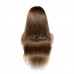Human Hair 13x4 Transparent Lace Front  #4 Brown Color Straight Wigs