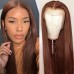 Uglam 13x4 Transparent Lace Front Wigs #4 Brown Color Straight Hair