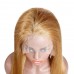 Human Hair 13x4 Transparent Lace Front  #27 Blonde Color Straight Wigs