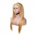 Human Hair 13x4 Transparent Lace Front  #27 Blonde Color Straight Wigs