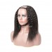 U Part Kinky Straight Human Hair Wig