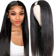 U Part Straight Human Hair Wig