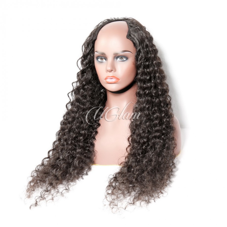 Uglam Deep Wave Curly V Part Wigs