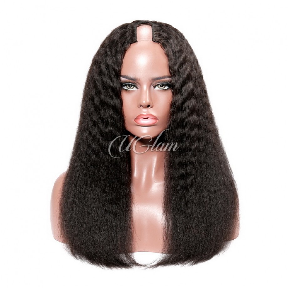 Uglam Kinky Straight U&V Part Wigs