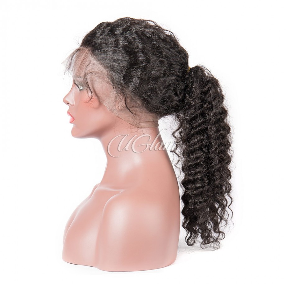 Uglam 360 Lace Front Wigs Deep Wave 180% Density