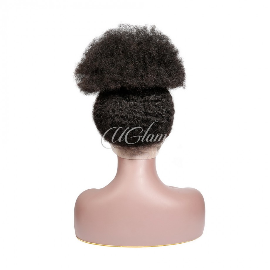 Uglam High Puff Transparent Lace Kinky Curly 360 Wigs