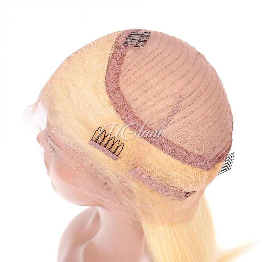 Uglam 360 Lace Front Wigs 613 Honey Blonde Color Straight 150% Density