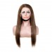 Human Hair 13x4 Transparent Lace Front Wigs #2 Brown Color Straight Hair