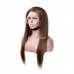 Human Hair 13x4 Transparent Lace Front Wigs #2 Brown Color Straight Hair