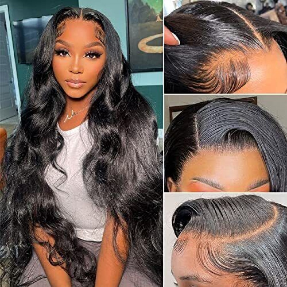 Virgin Human Hair 4x4 5x5 6x6 Body Wave Transparent Lace Closure Wig