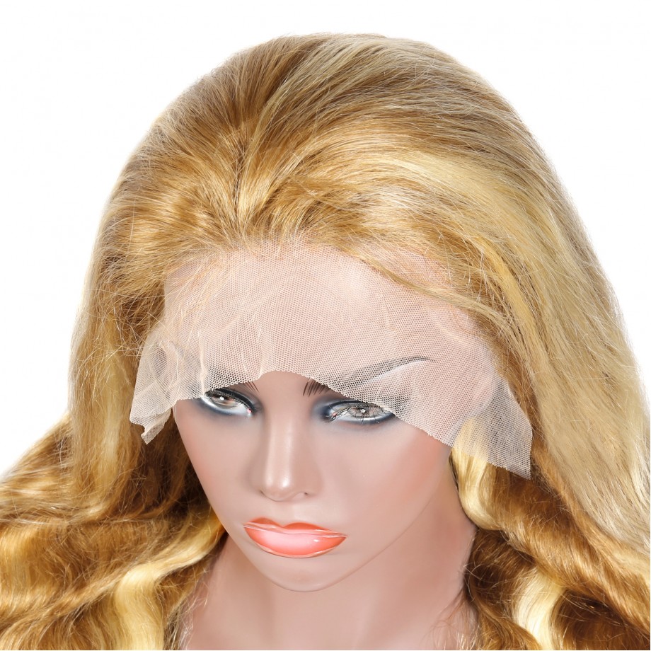 Uglam 13X4 Lace Front Wigs 30/613 Blonde Color Body Wave 150% Density