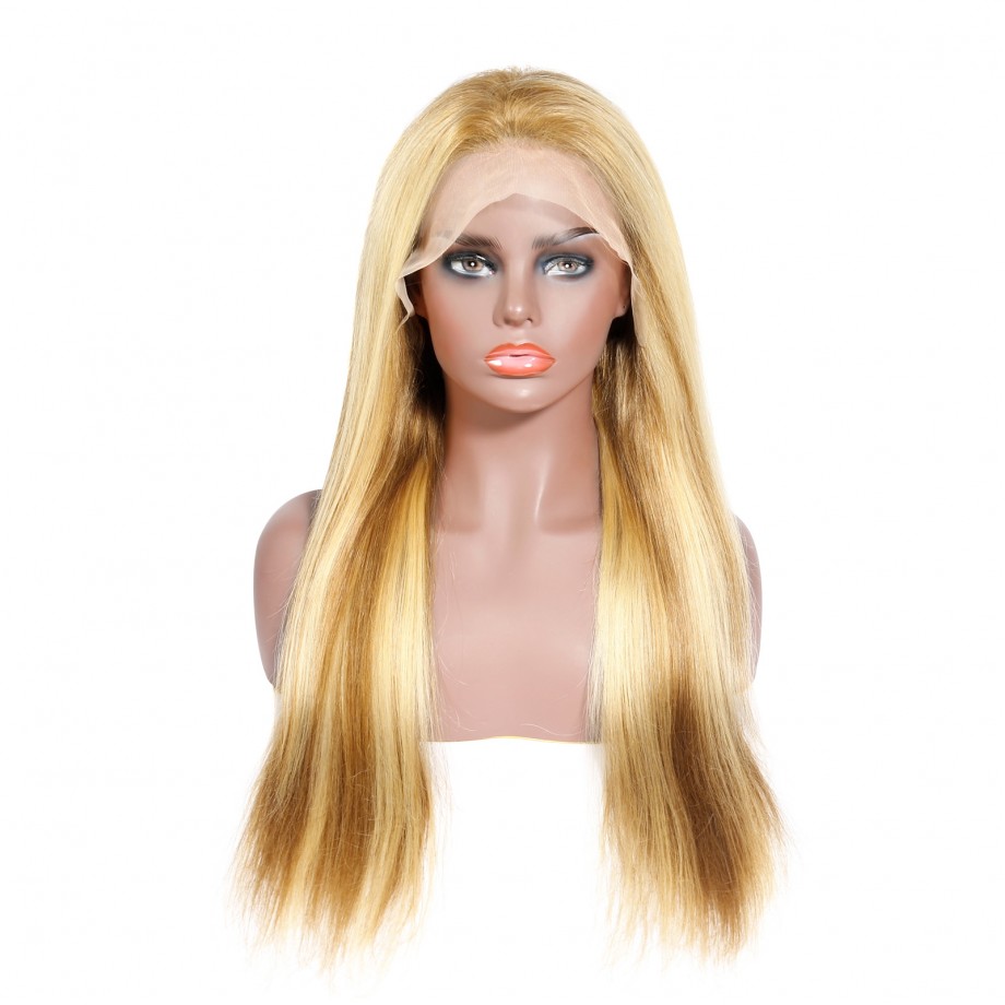 Uglam 13X4 Lace Front Wigs 30/613 Blonde Color Straight 150% Density