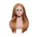 Human Hair 13x4 Transparent Lace Front #8 Color Straight Wigs