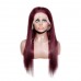 Uglam 13x4 Transparent Lace Front Wigs 99j Color Straight Hair