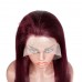 Uglam 13x4 Transparent Lace Front Wigs 99j Color Straight Hair