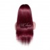 Uglam 13x4 Transparent Lace Front Wigs 99j Color Straight Hair