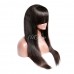 Uglam Transparent Lace Front Wigs Straight With Bangs 180% Density