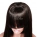 Uglam Transparent Lace Front Wigs Straight With Bangs 180% Density
