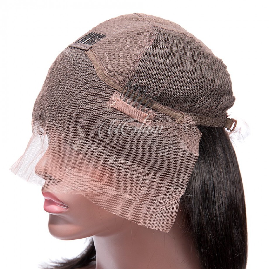 Uglam Bob Transparent Lace Front Wigs With Bangs