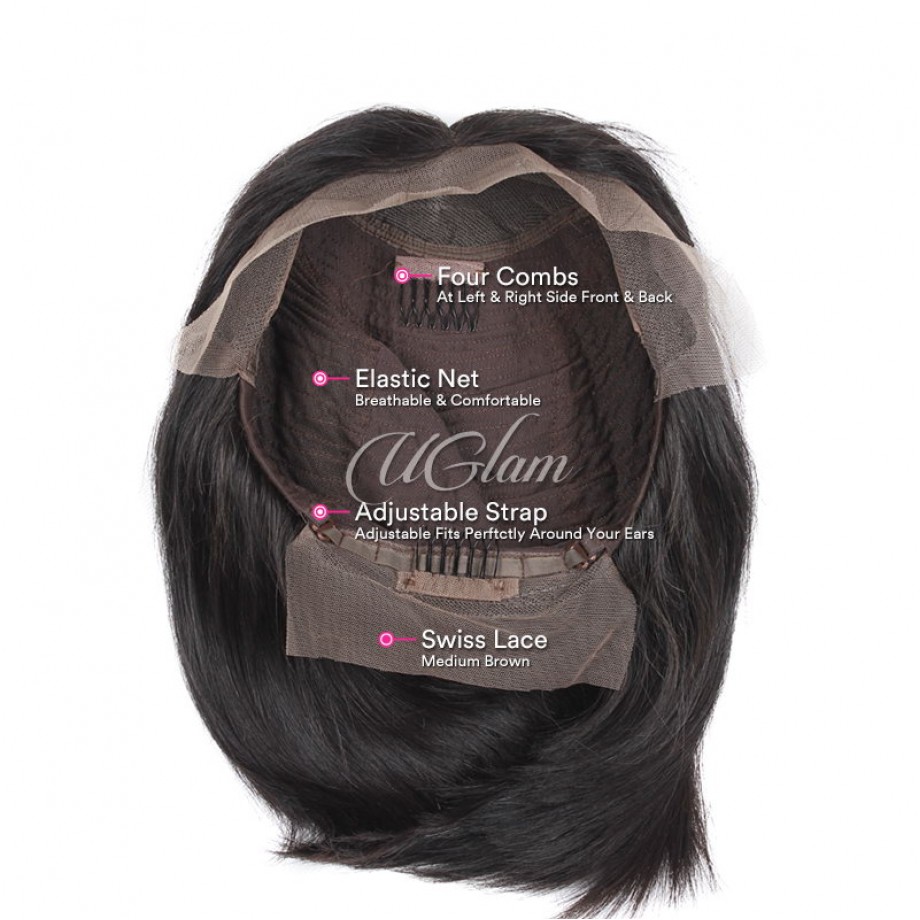 Uglam 13x4 Lace Front Straight Bob Wig 