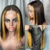 Uglam 2x6 SDD Bone Straight Colored Transparent Lace Closure Bob Wigs